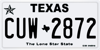TX license plate CUW2872