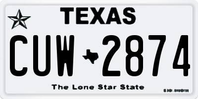 TX license plate CUW2874