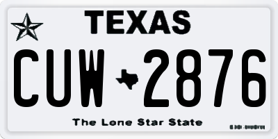 TX license plate CUW2876