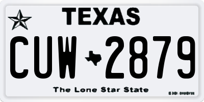 TX license plate CUW2879