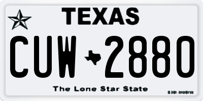 TX license plate CUW2880