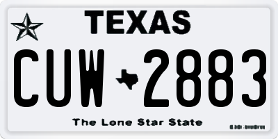 TX license plate CUW2883