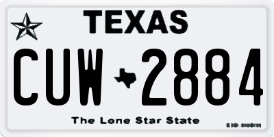 TX license plate CUW2884
