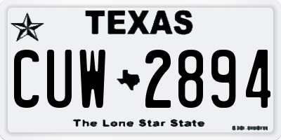 TX license plate CUW2894