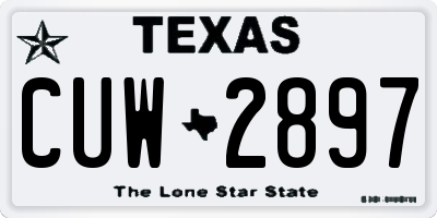 TX license plate CUW2897