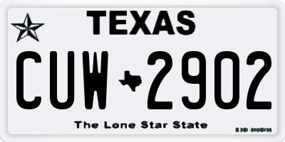 TX license plate CUW2902