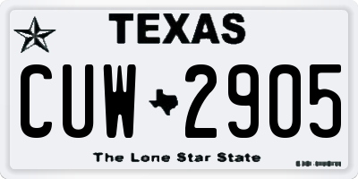 TX license plate CUW2905