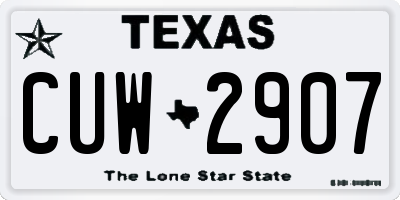 TX license plate CUW2907
