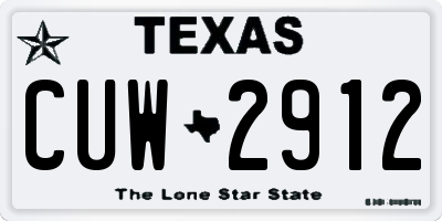 TX license plate CUW2912