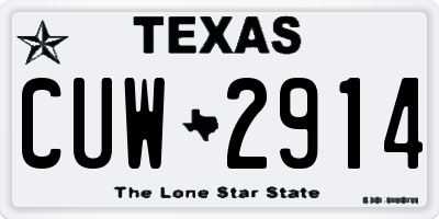 TX license plate CUW2914