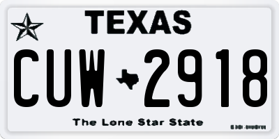 TX license plate CUW2918