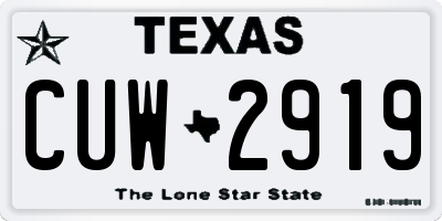 TX license plate CUW2919