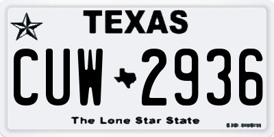TX license plate CUW2936