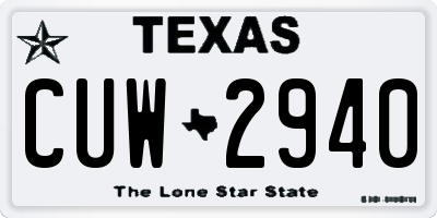 TX license plate CUW2940