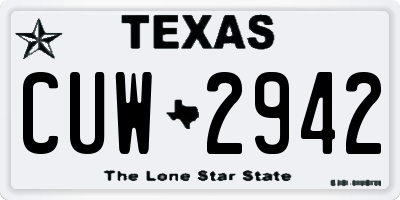 TX license plate CUW2942