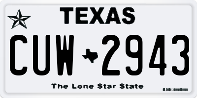 TX license plate CUW2943