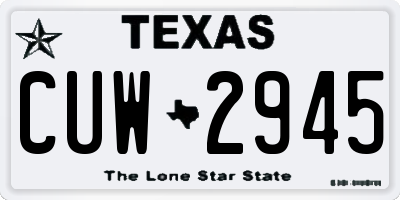 TX license plate CUW2945