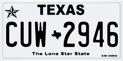 TX license plate CUW2946
