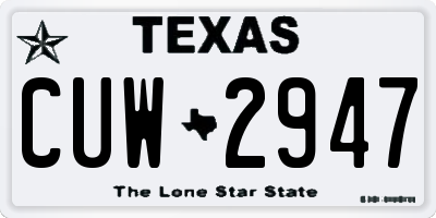 TX license plate CUW2947