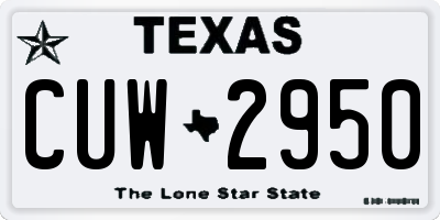 TX license plate CUW2950