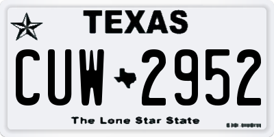 TX license plate CUW2952