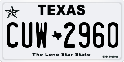 TX license plate CUW2960