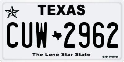 TX license plate CUW2962