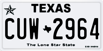 TX license plate CUW2964