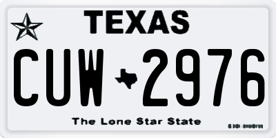 TX license plate CUW2976