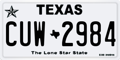 TX license plate CUW2984