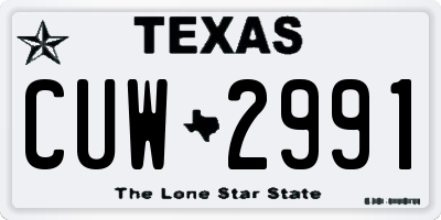 TX license plate CUW2991