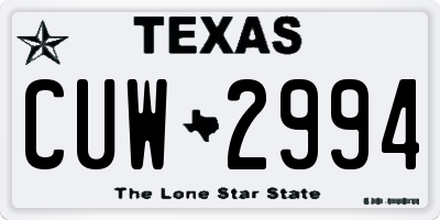 TX license plate CUW2994