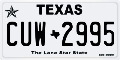 TX license plate CUW2995
