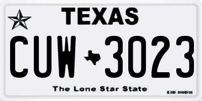 TX license plate CUW3023
