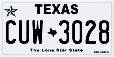 TX license plate CUW3028