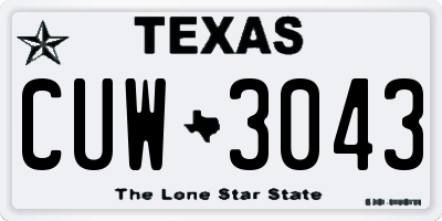 TX license plate CUW3043
