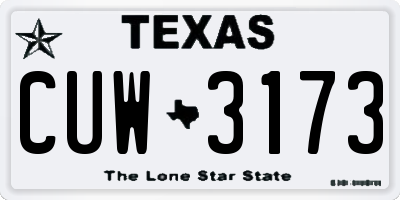 TX license plate CUW3173
