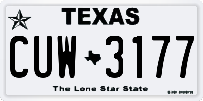 TX license plate CUW3177