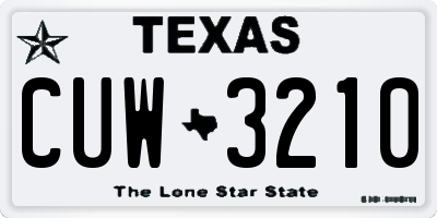 TX license plate CUW3210