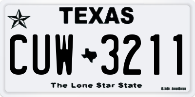 TX license plate CUW3211