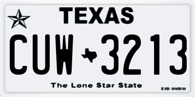 TX license plate CUW3213