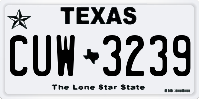 TX license plate CUW3239