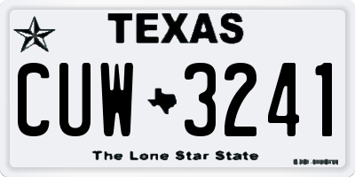 TX license plate CUW3241