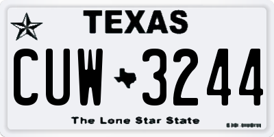 TX license plate CUW3244