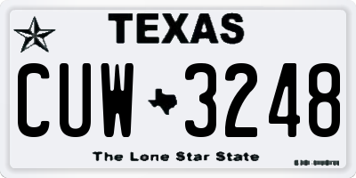 TX license plate CUW3248