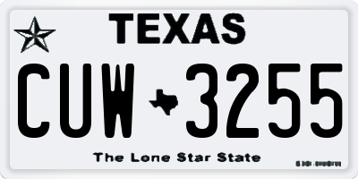TX license plate CUW3255