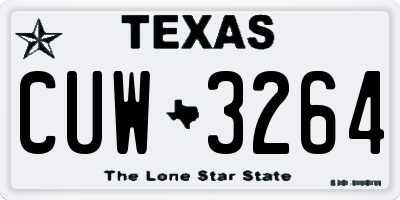 TX license plate CUW3264