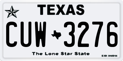 TX license plate CUW3276