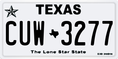 TX license plate CUW3277