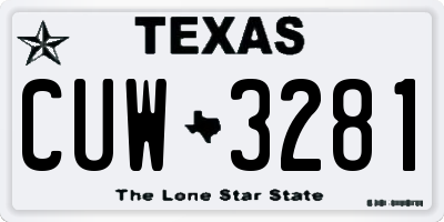 TX license plate CUW3281